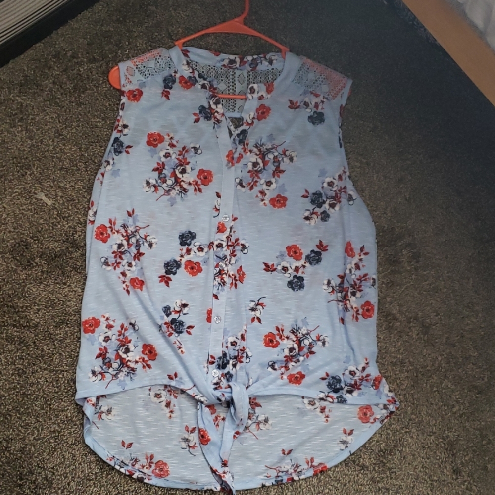 Light blue floral blouse